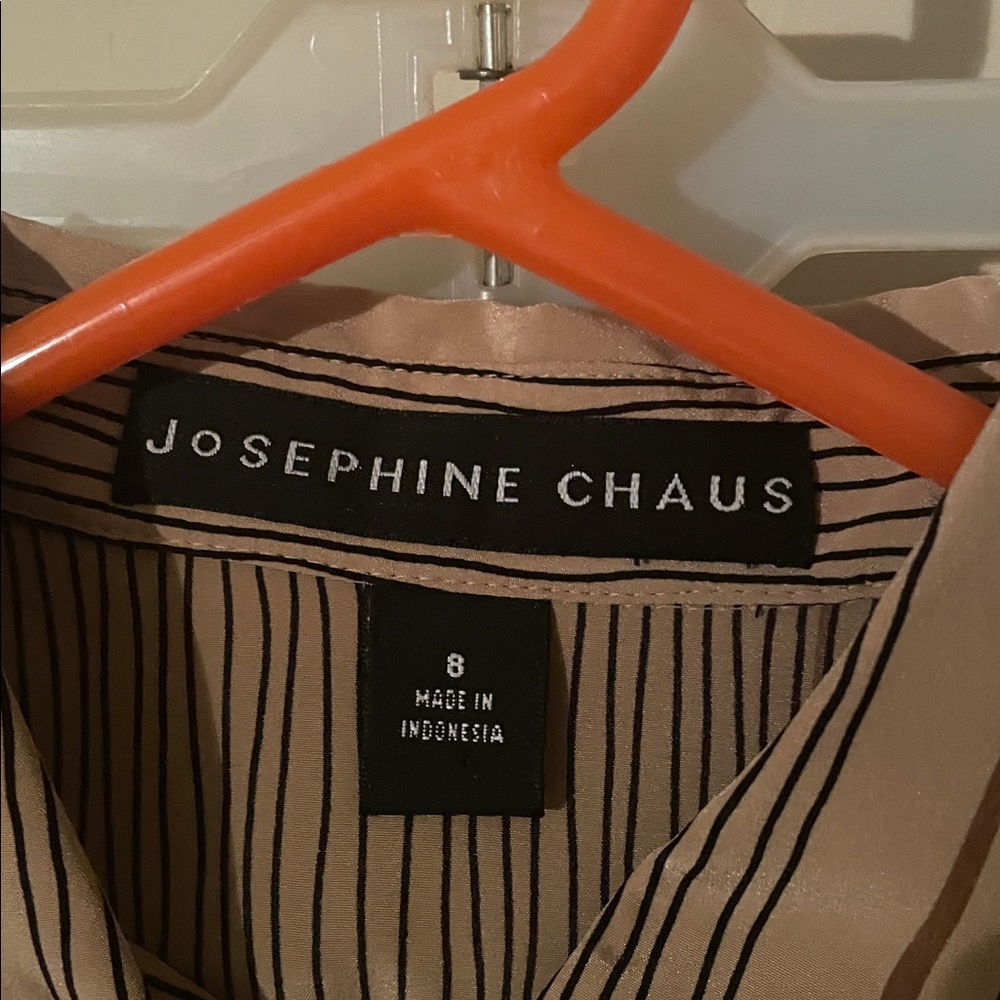 Josephine Chaus Beige and Black Striped Top
